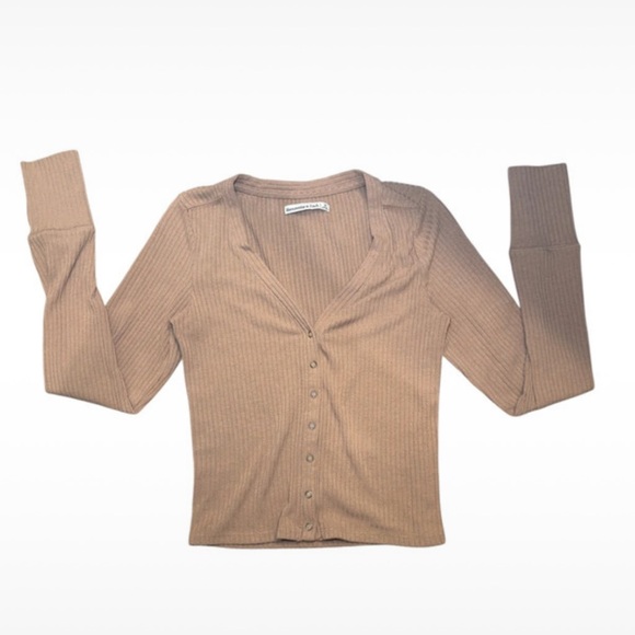 Abercrombie & Fitch Brown Ribbed Cardigan - Picture 1 of 3